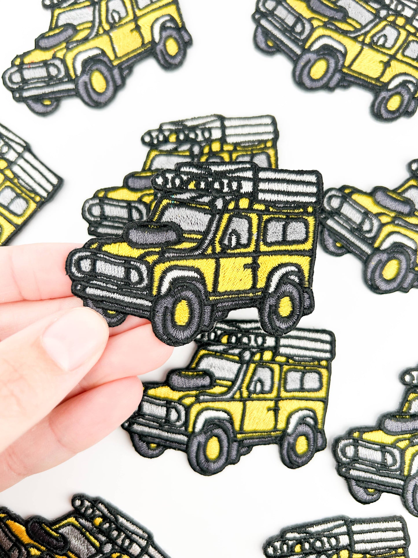 Yellow Overland Truck Iron on Sew On Embroidered Patch