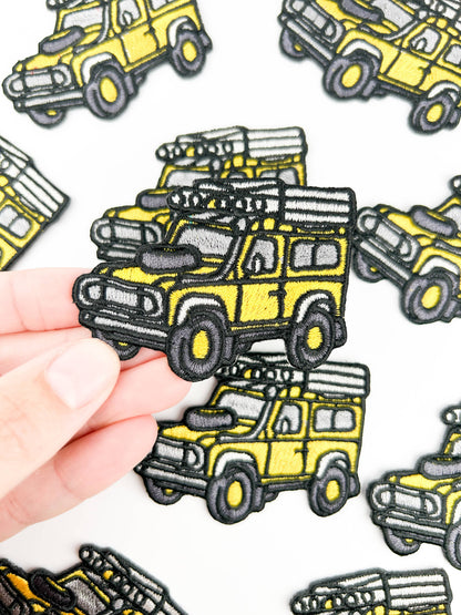Yellow Overland Truck Iron on Sew On Embroidered Patch