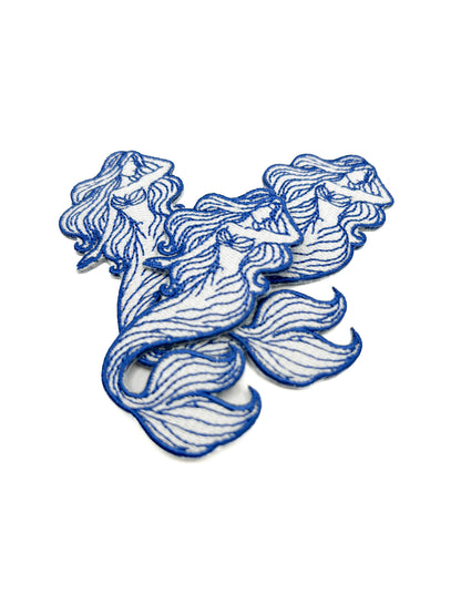Mermaid Embroidered Patch Coastal Ocean Siren Patch Nautical