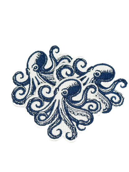 Octopus Embroidered Patch Nautical Sea Life Patch Coastal