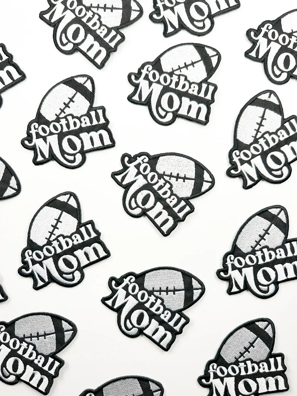 Football Mom Embroidered Iron-On Patch Tailgate High School