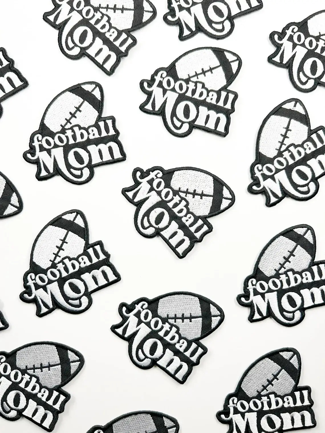 Football Mom Embroidered Iron-On Patch Tailgate High School
