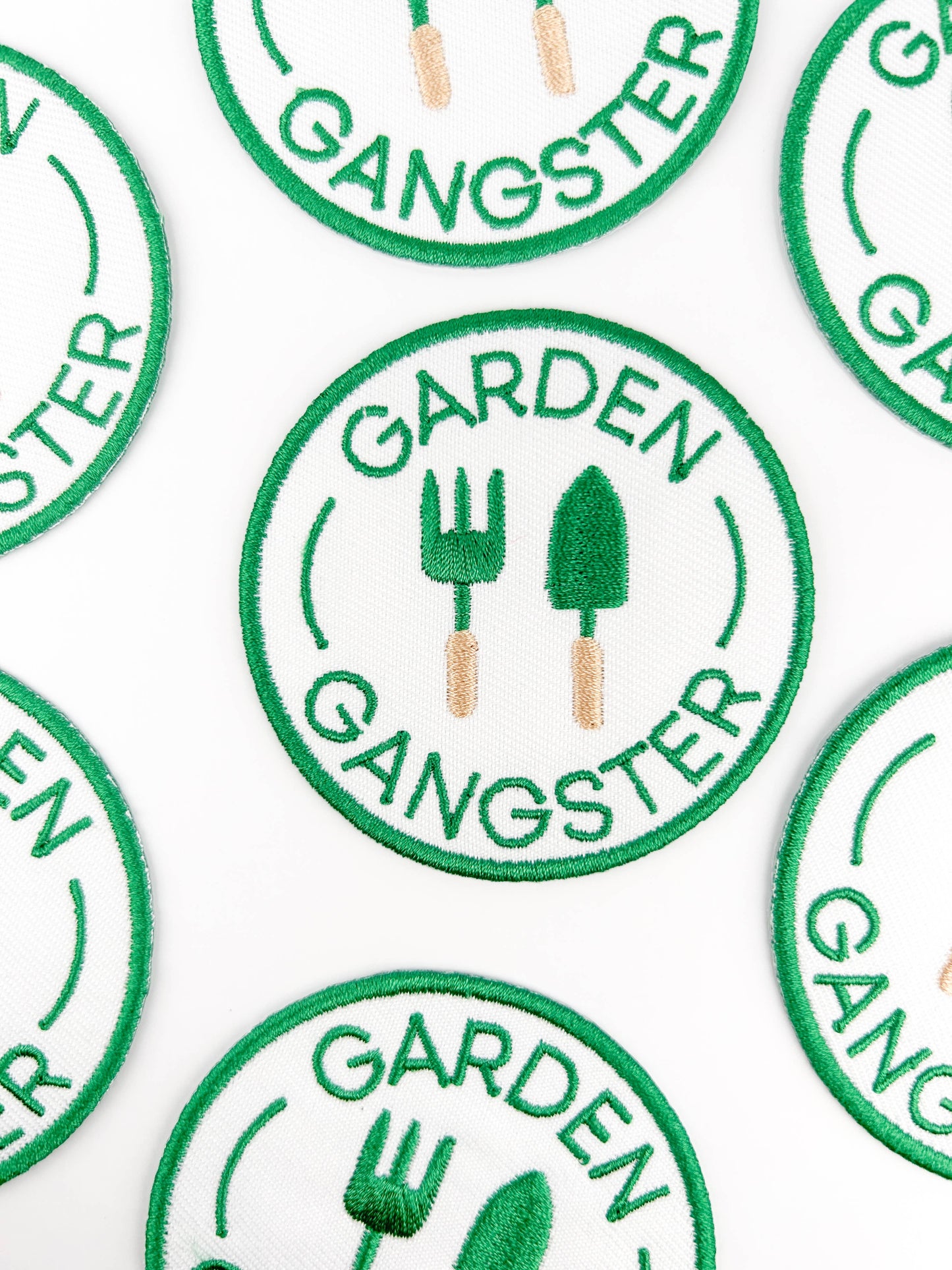 Garden Gangster Embroidered Iron On Patch Organic Farm Hats