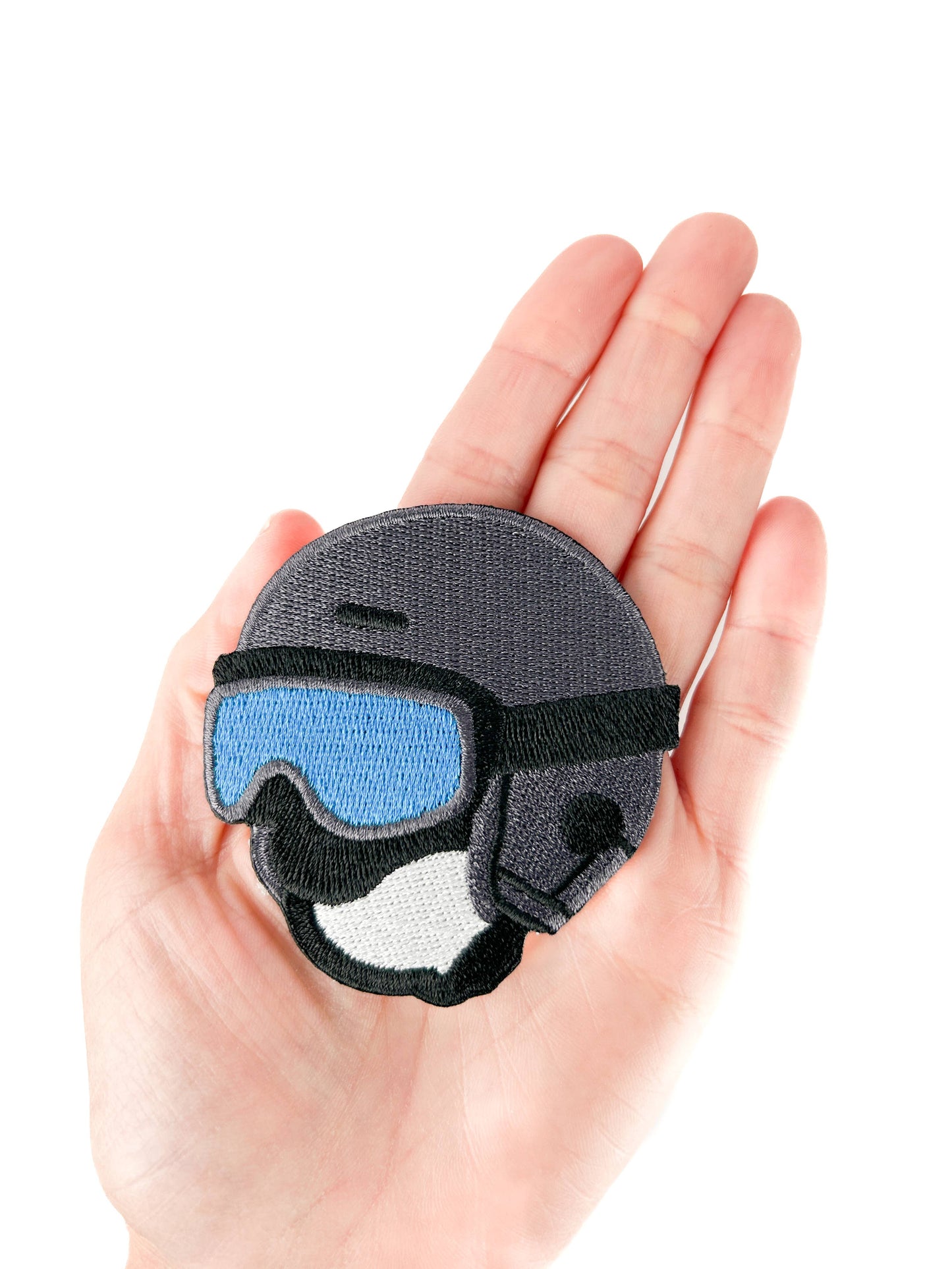 Ski Helmet Embroidered Patch Iron On