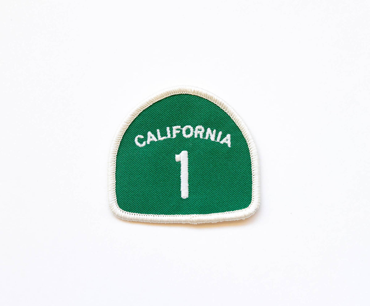 Green patch with 'California 1' text on a white background