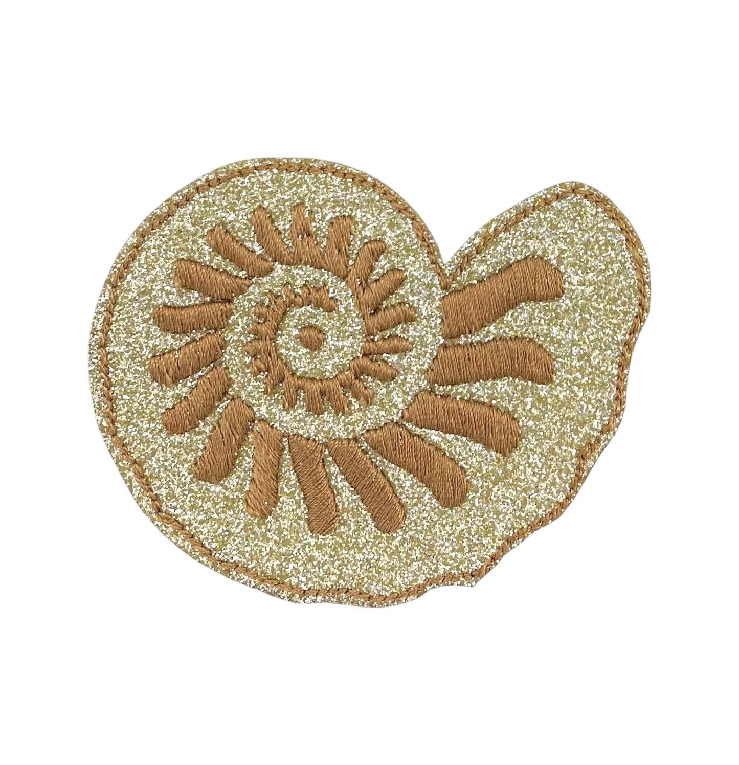 Metallic shell shaped patch 