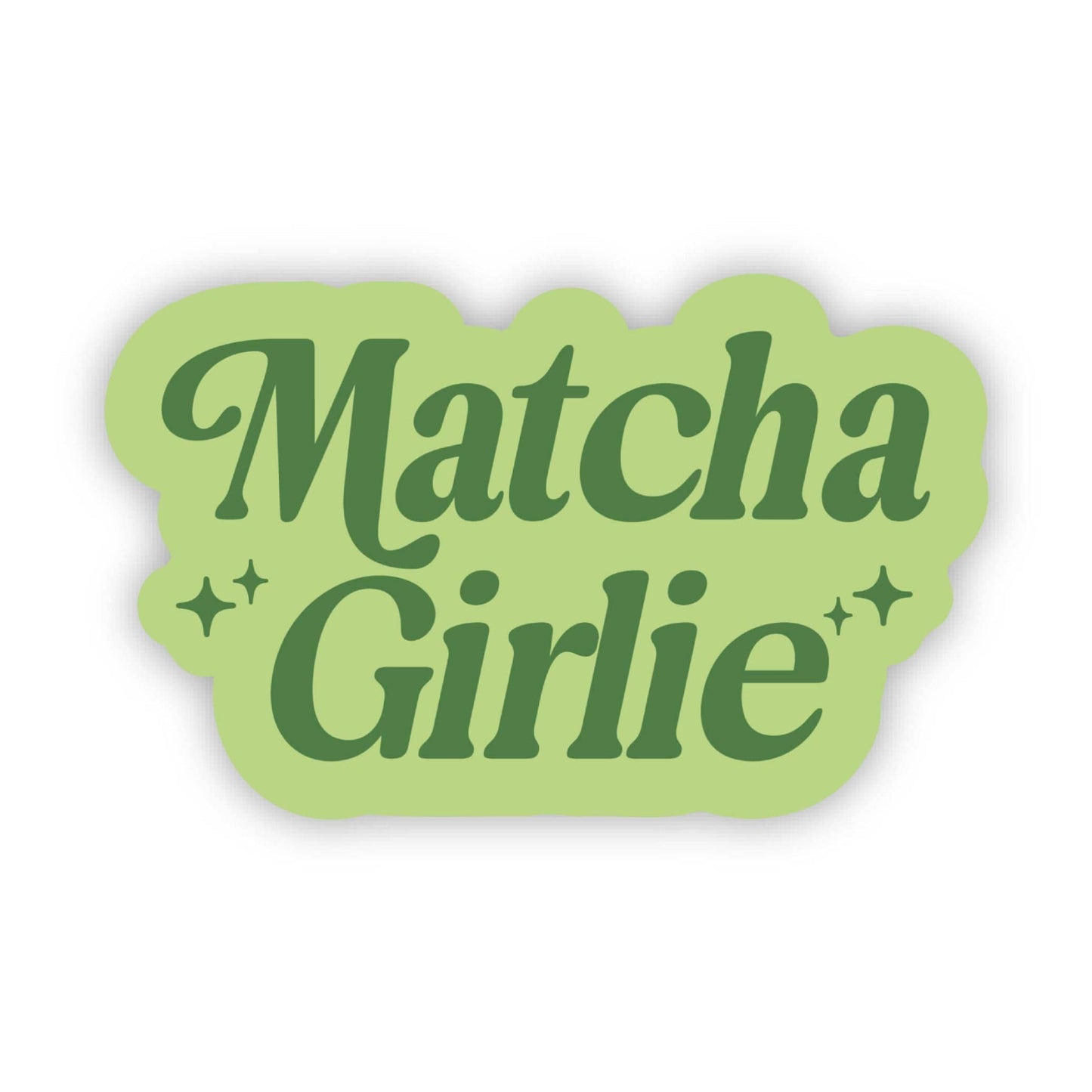 Green 'Matcha Girlie' logo on a light green background