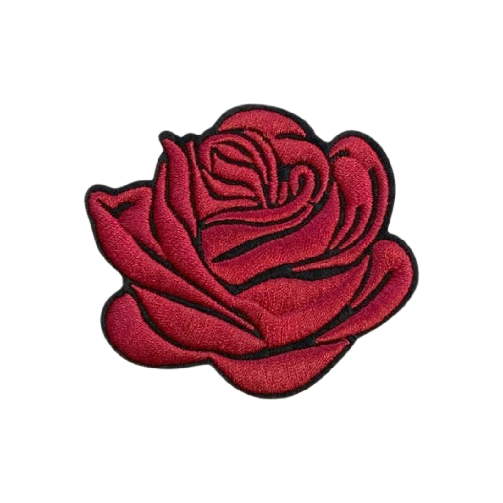 Red rose patch on a white background