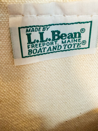 L.L. Bean label on a fabric background