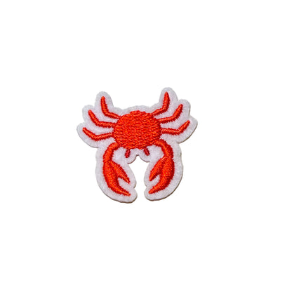 Red crab patch on a white background