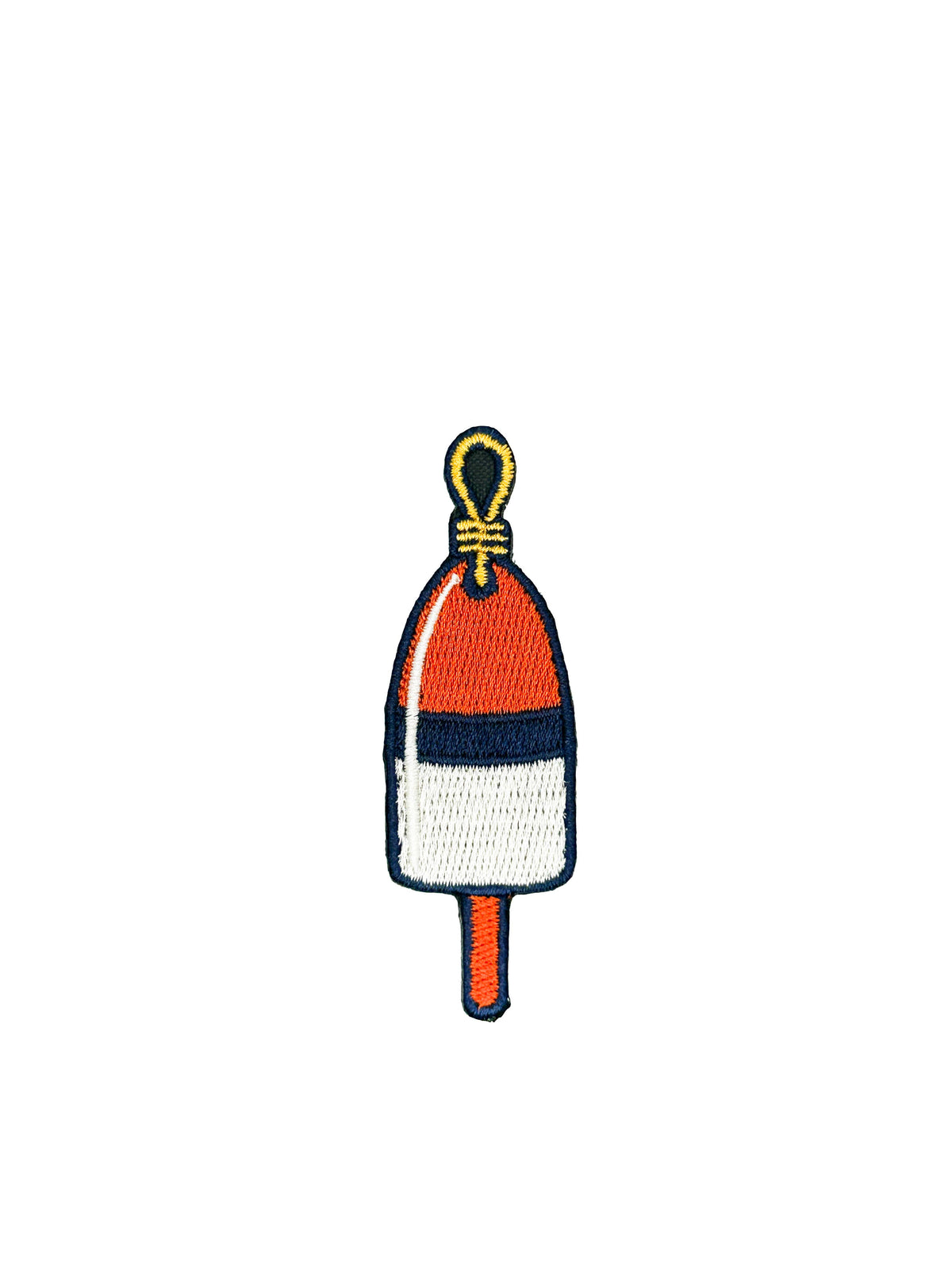Colorful buoy patch on a white background