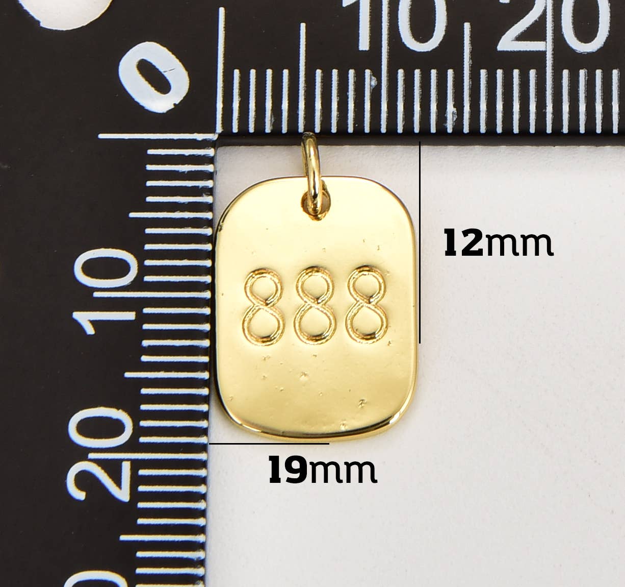 Gold Filled 777 Angel Number Charm Mini Tag Lucky Number