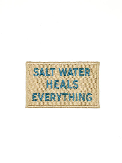 Salt Water Heals Everything Embroidered Patch Coastal Quote