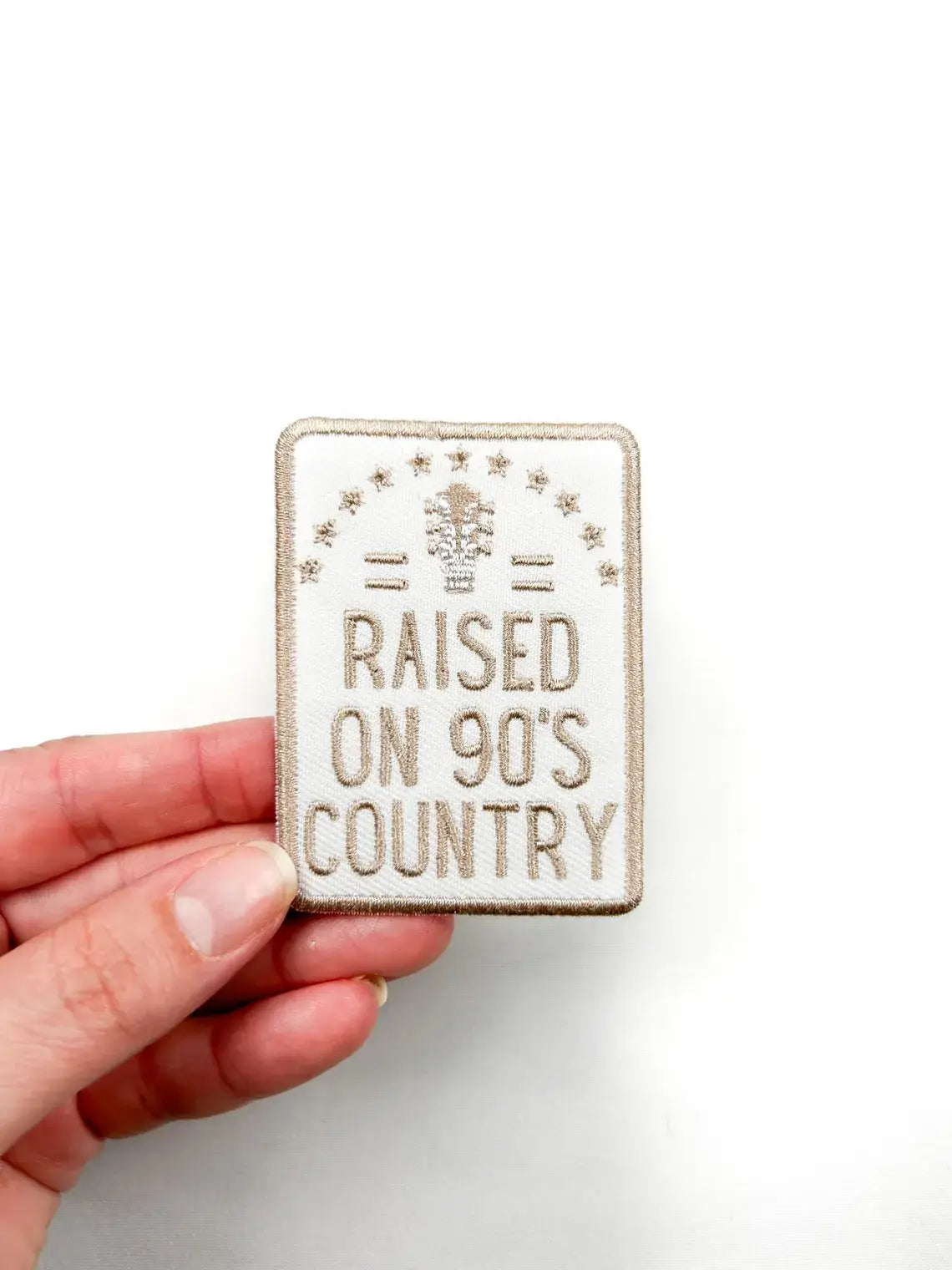 Raised on 90's Country Iron On Patch