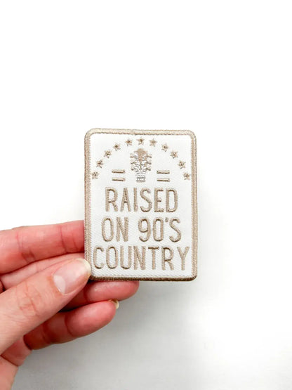 Raised on 90's Country Iron On Patch