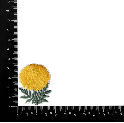 Marigold, flowers, Embroidered Iron on Patch