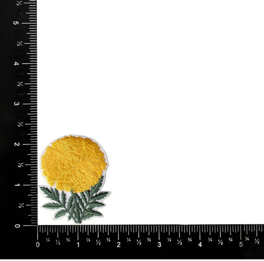 Marigold, flowers, Embroidered Iron on Patch
