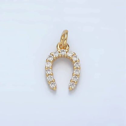 Micro Pave CZ Horseshoe- 18k Gold Filled