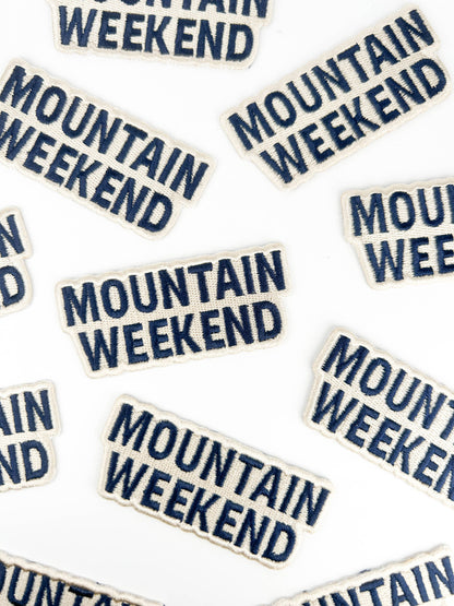 Mountain Weekend Outdoor Adventure Embroidered Iron On Patch