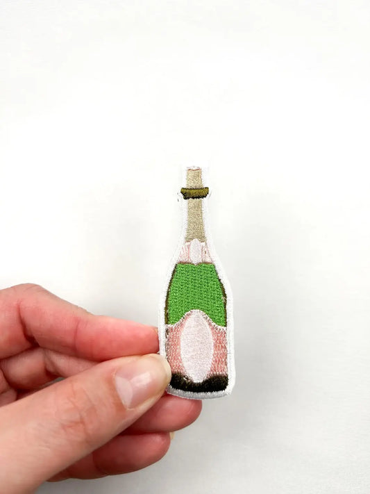 Champagne Bottle Iron-On Patch