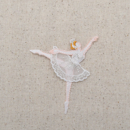 Ballerina Dancer - White Dress Iron on Patch