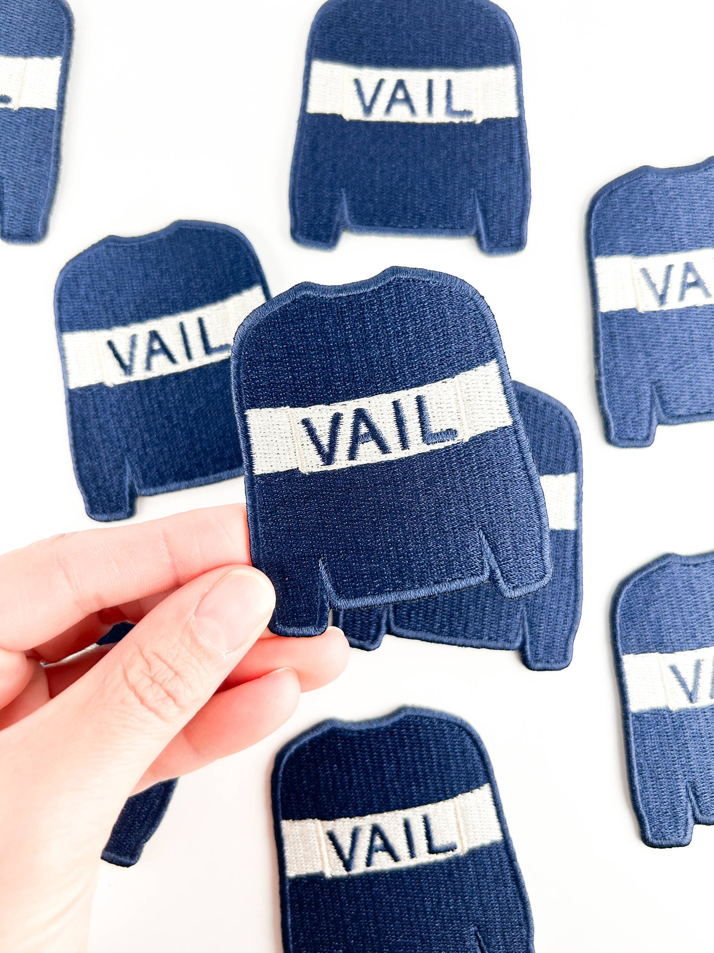 Vail Sweater Embroidered Patch | Ski Town Iron On Patch Hats