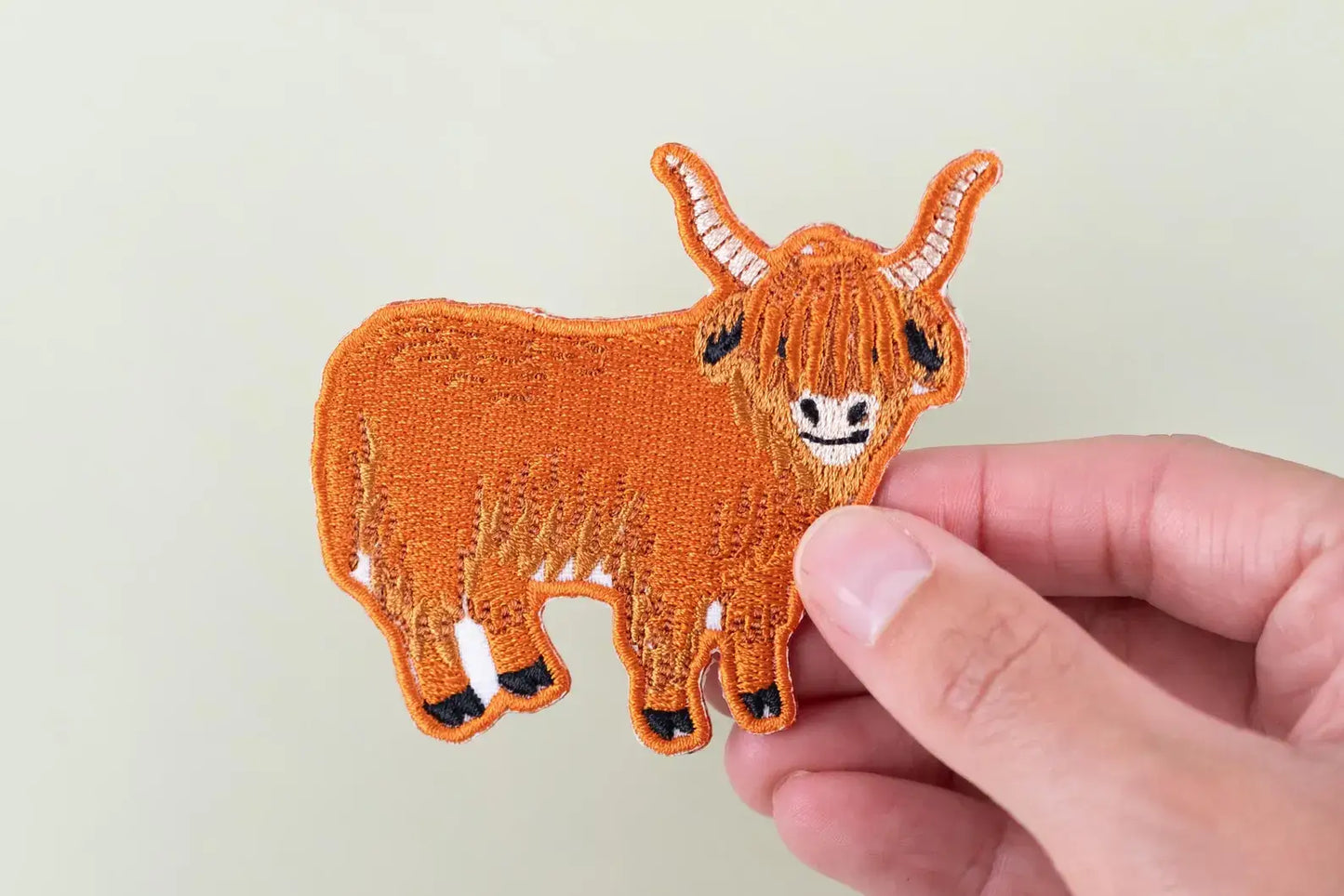 Highland Cow Embroidered Iron On Patch