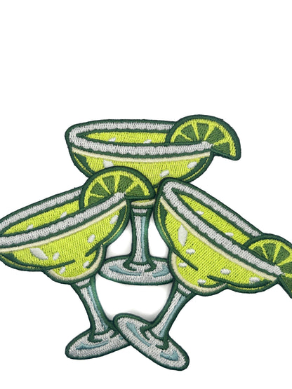 Margarita with Lime Embroidered Iron-On Patch Cocktail Party
