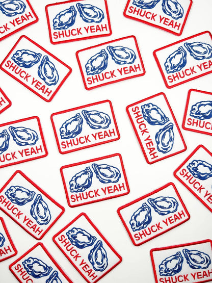 Shuck Yeah Embroidered Iron-on Sew-on Patch Oyster Beach