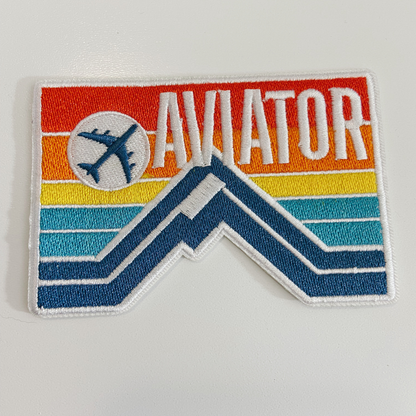 AVIATOR Iron On Embroidered Patch