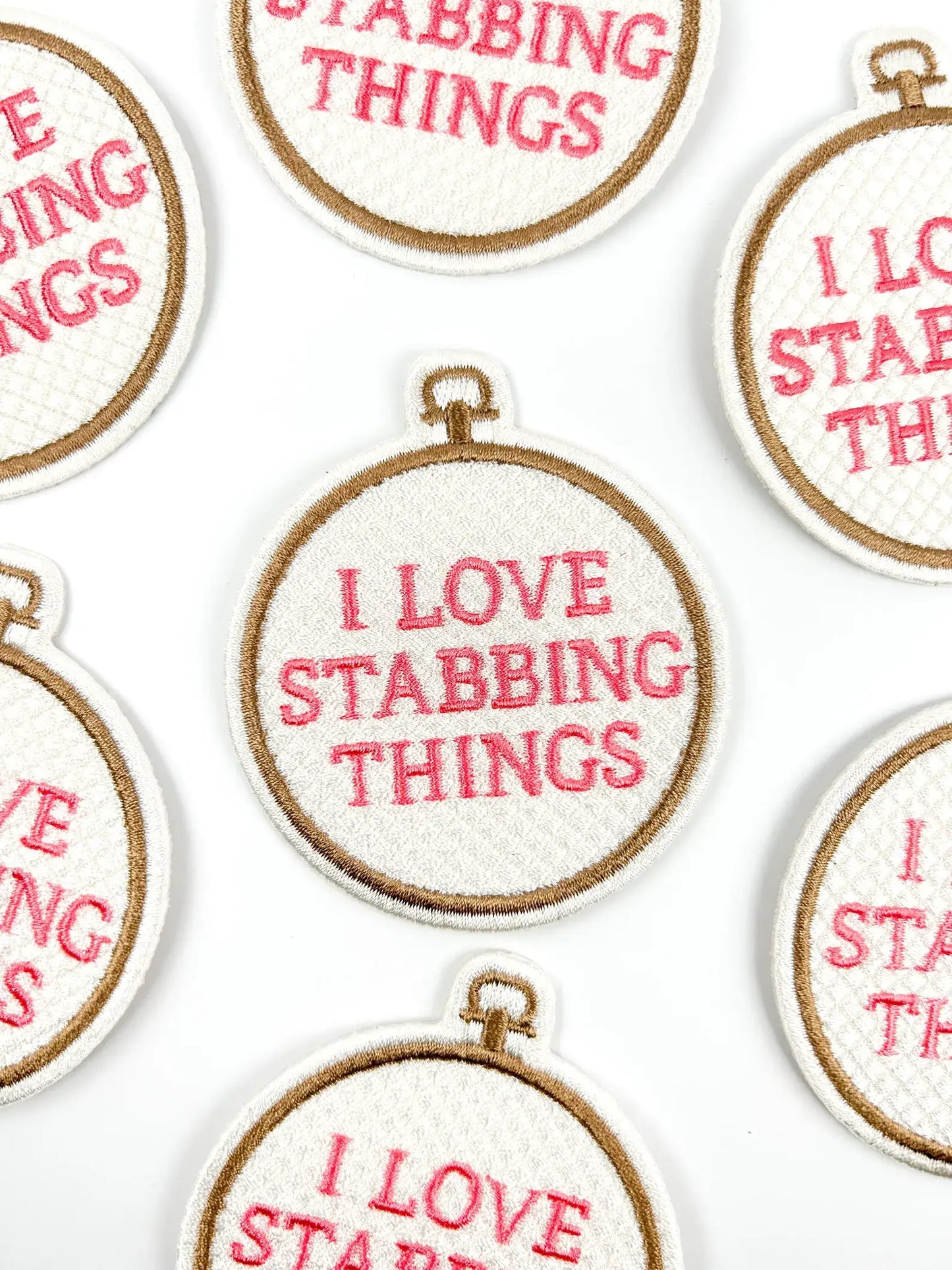 I Love Stabbing Things Embroidered Iron On Patch