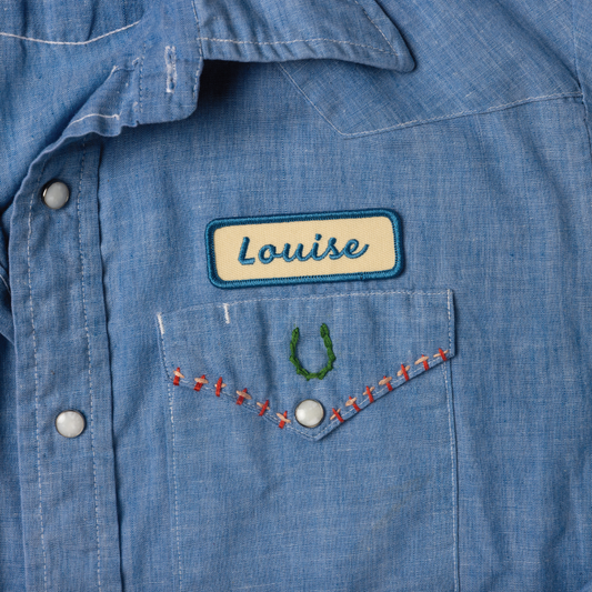 "louise" Vintage Inspired Iron On Name Patch