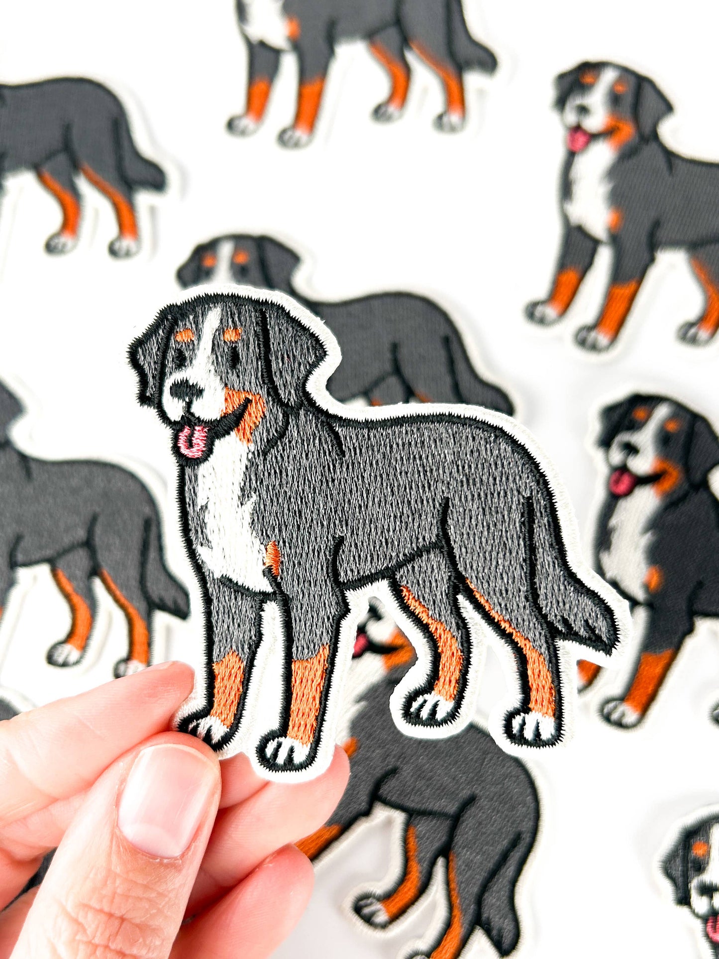 Bernese Mountain Dog Embroidered Patch | Iron On Patch