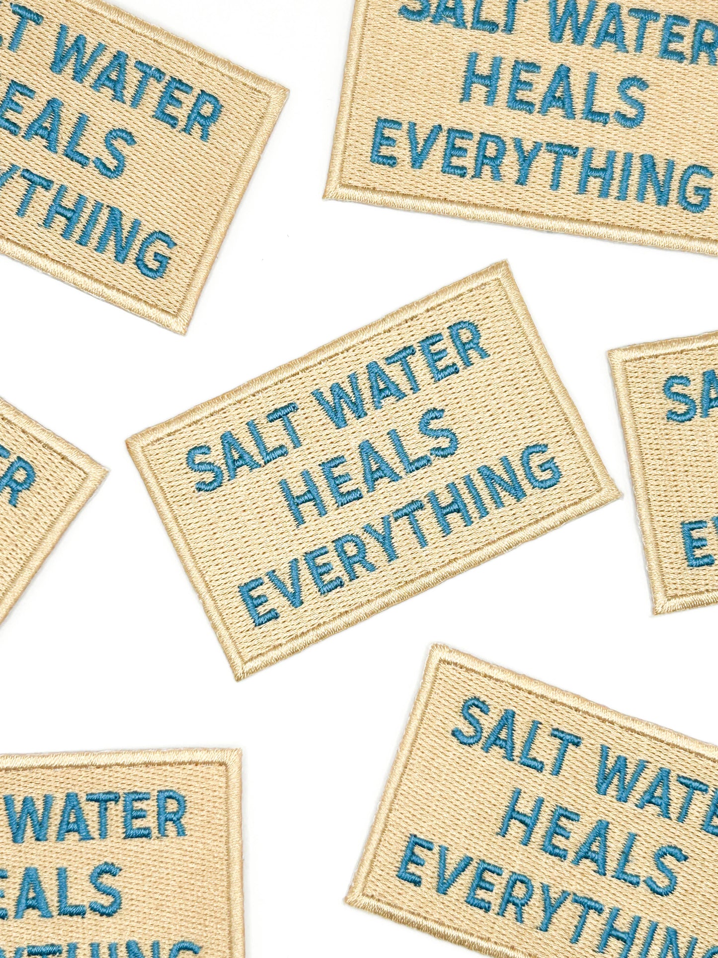 Salt Water Heals Everything Embroidered Patch Coastal Quote