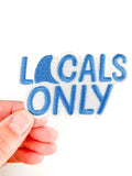 Locals Only Embroidered Patch – Coastal Iron On Shark Fins