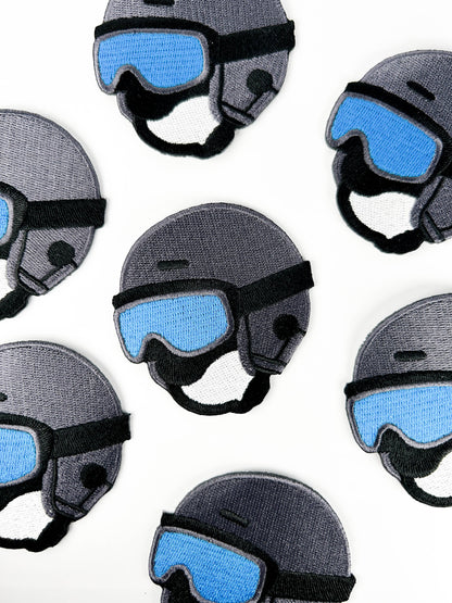 Ski Helmet Embroidered Patch Iron On