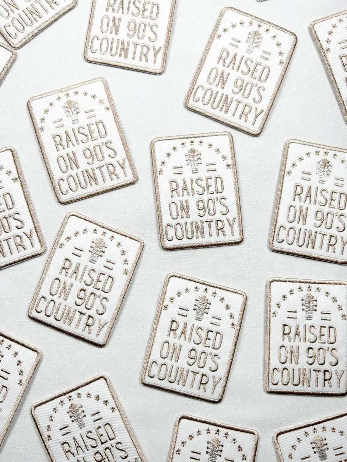 Raised on 90's Country Iron On Patch