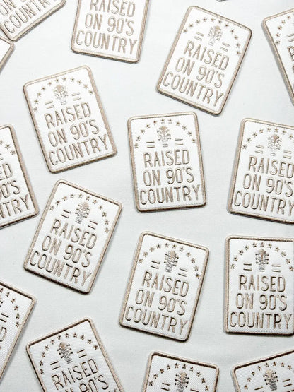 Raised on 90's Country Iron On Patch