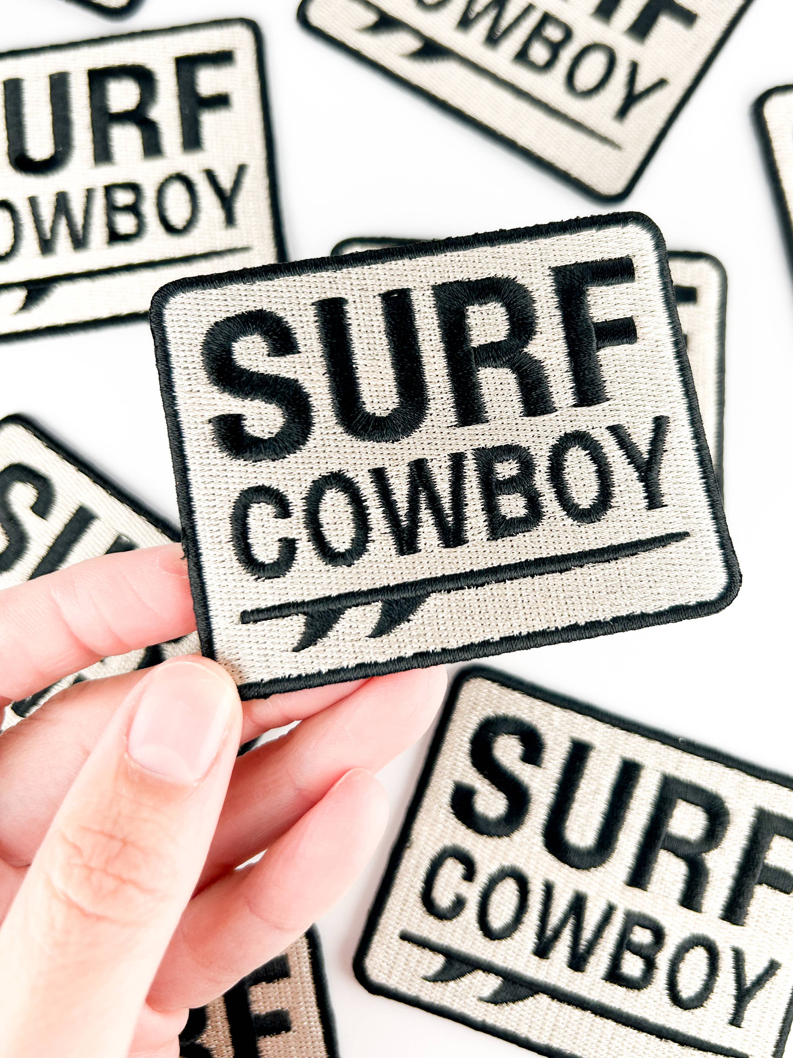 Surf Cowboy Patch | Western Surfing Embroidered Iron On