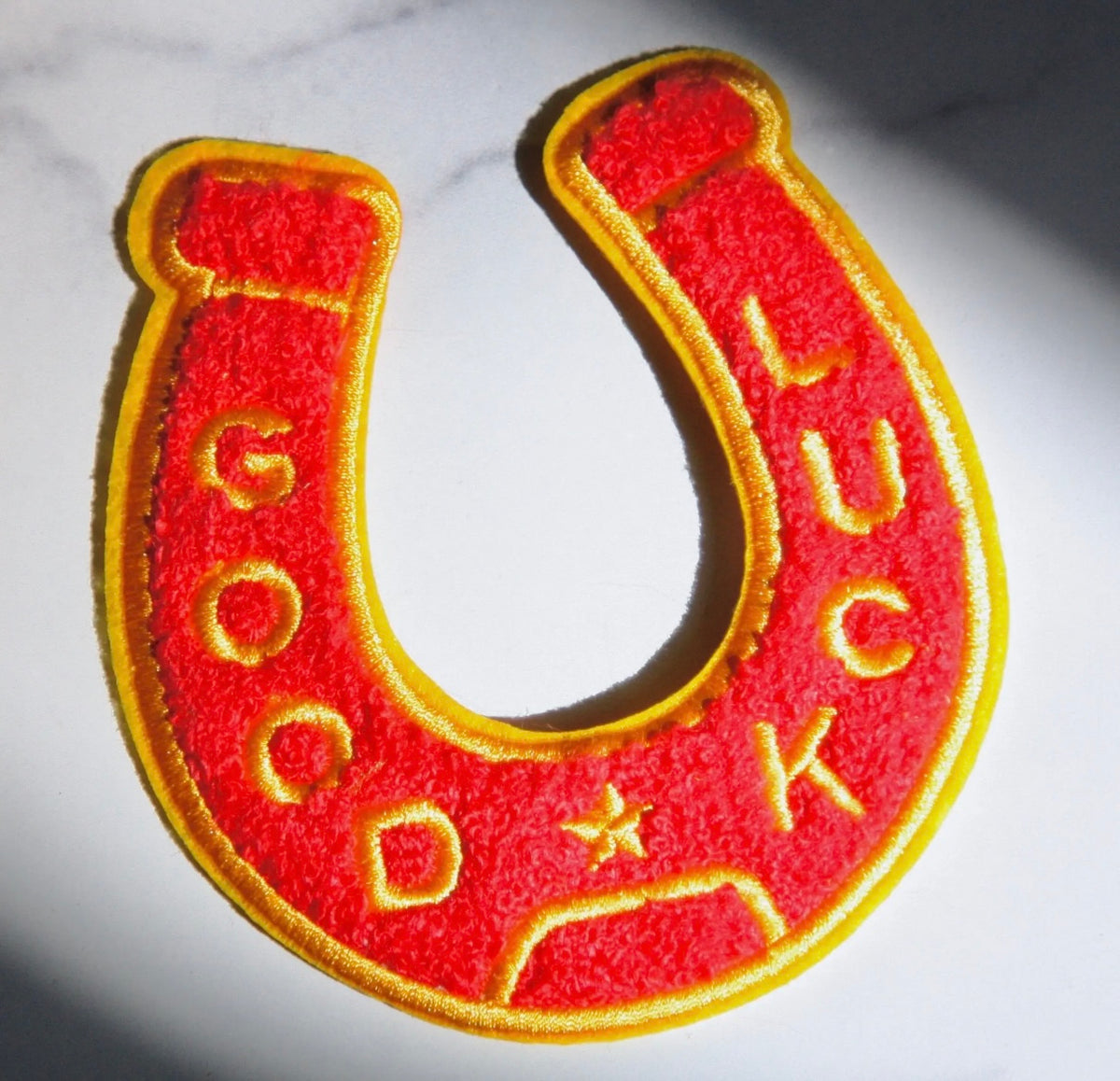 Good Luck Horseshoe Iron on Patch