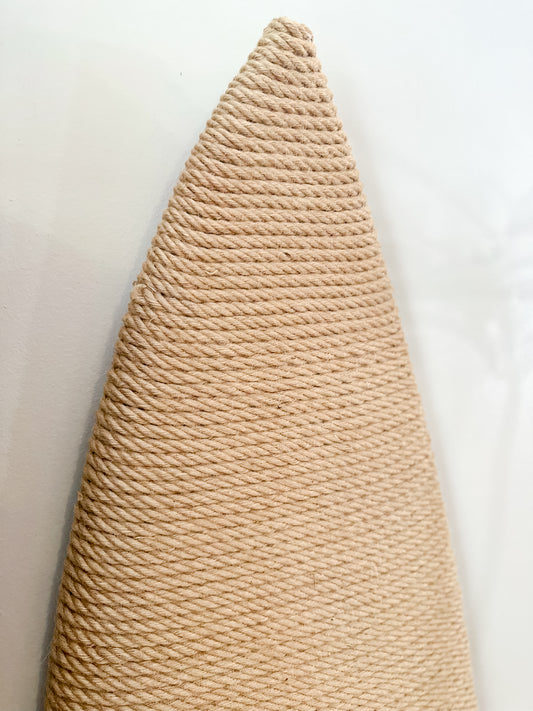 tip of jute rope wrapped surfboard