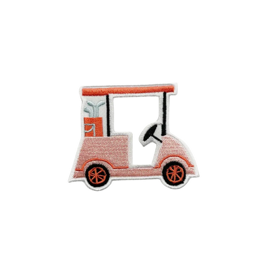 Patch of a golf cart on a white background