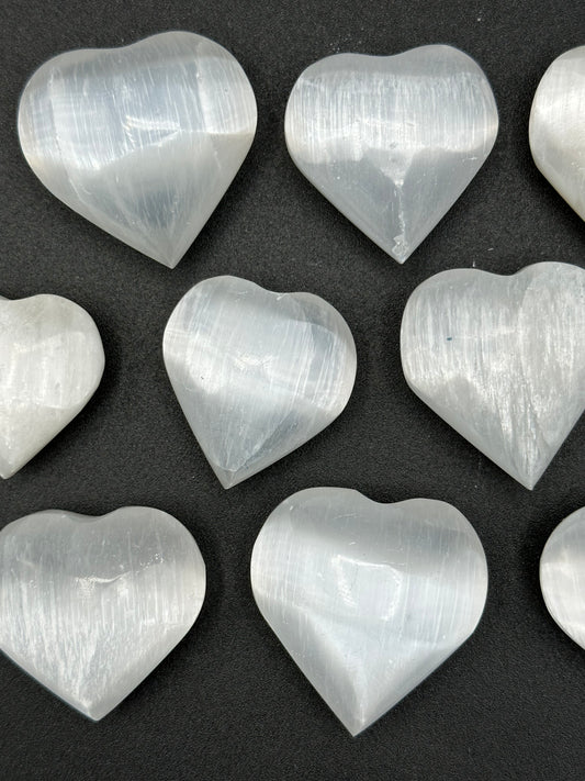 Reiki Charged Selenite Hearts